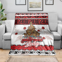 New Zealand July Christmas Blanket Maori Kiwi Xmas Tree - White LT05 - Polynesian Pride