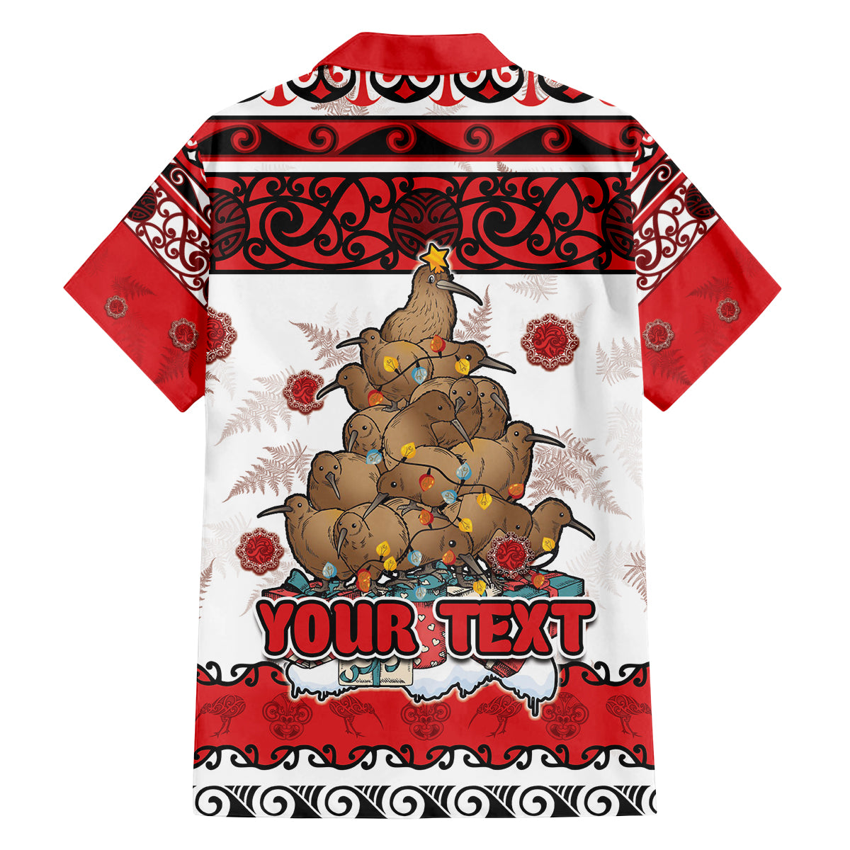 Personalised New Zealand July Christmas Family Matching Summer Maxi Dress and Hawaiian Shirt Maori Kiwi Xmas Tree - White LT05 - Polynesian Pride