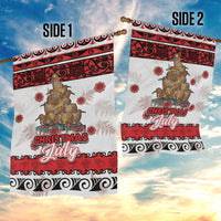 New Zealand July Christmas Garden Flag Maori Kiwi Xmas Tree - White