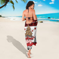 New Zealand July Christmas Sarong Maori Kiwi Xmas Tree - White