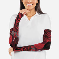 Hawaii King Kamehameha Arm Sleeves With Hawaiian Ipu Motifs Red Version