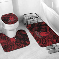 Hawaii King Kamehameha Bathroom Set With Hawaiian Ipu Motifs Red Version