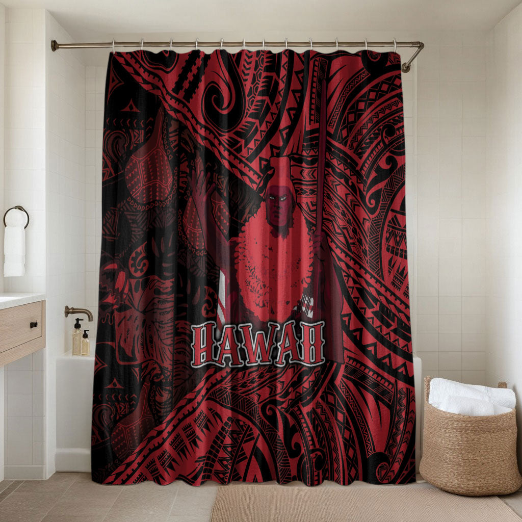 Hawaii King Kamehameha Bathroom Set With Hawaiian Ipu Motifs Red Version