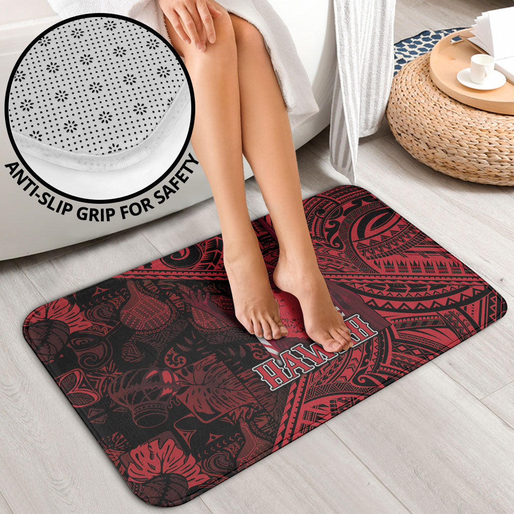 Hawaii King Kamehameha Bathroom Set With Hawaiian Ipu Motifs Red Version