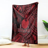 Hawaii King Kamehameha Blanket With Hawaiian Ipu Motifs Red Version LT05 - Polynesian Pride