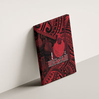 Hawaii King Kamehameha Canvas Wall Art With Hawaiian Ipu Motifs Red Version LT05 - Polynesian Pride