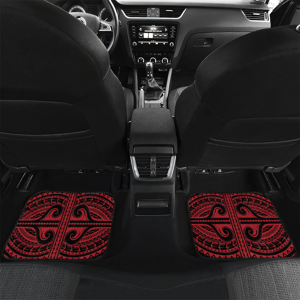 Hawaii King Kamehameha Car Mats With Hawaiian Ipu Motifs Red Version