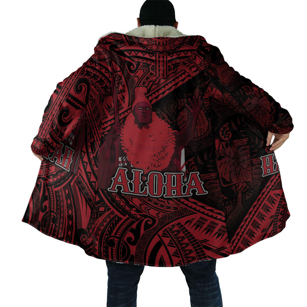 Hawaii King Kamehameha Cloak With Hawaiian Ipu Motifs Red Version