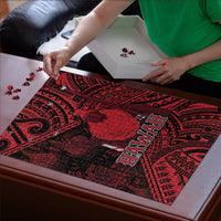 Hawaii King Kamehameha Puzzle With Hawaiian Ipu Motifs Red Version