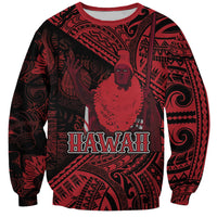 Hawaii King Kamehameha Sweatshirt With Hawaiian Ipu Motifs Red Version