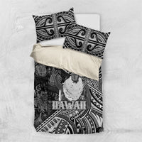 Hawaii King Kamehameha Bedding Set With Hawaiian Ipu Motifs Black Version