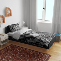 Hawaii King Kamehameha Bedding Set With Hawaiian Ipu Motifs Black Version