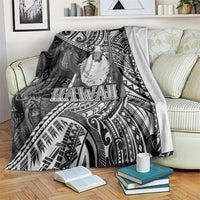 Hawaii King Kamehameha Blanket With Hawaiian Ipu Motifs Black Version