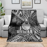 Hawaii King Kamehameha Blanket With Hawaiian Ipu Motifs Black Version