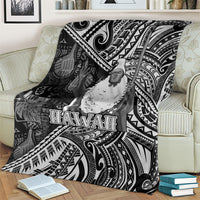 Hawaii King Kamehameha Blanket With Hawaiian Ipu Motifs Black Version