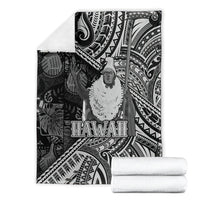 Hawaii King Kamehameha Blanket With Hawaiian Ipu Motifs Black Version