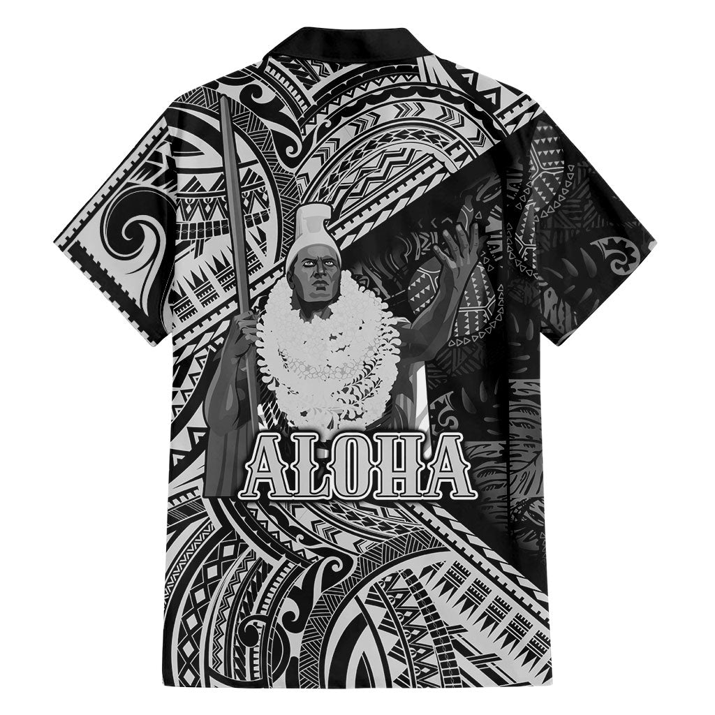 Hawaii King Kamehameha Family Matching Mermaid Dress and Hawaiian Shirt With Hawaiian Ipu Motifs Black Version LT05 - Polynesian Pride