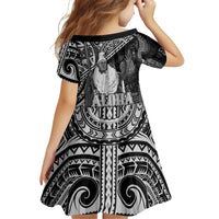 Hawaii King Kamehameha Family Matching Off Shoulder Maxi Dress and Hawaiian Shirt With Hawaiian Ipu Motifs Black Version LT05 - Polynesian Pride