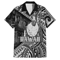 Hawaii King Kamehameha Family Matching Off Shoulder Maxi Dress and Hawaiian Shirt With Hawaiian Ipu Motifs Black Version LT05 Dad's Shirt - Short Sleeve Black - Polynesian Pride