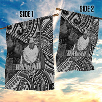 Hawaii King Kamehameha Garden Flag With Hawaiian Ipu Motifs Black Version LT05 - Polynesian Pride