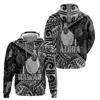 Hawaii King Kamehameha Hoodie With Hawaiian Ipu Motifs Black Version LT05 - Polynesian Pride