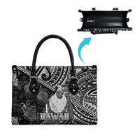 Hawaii King Kamehameha Leather Bag With Hawaiian Ipu Motifs Black Version