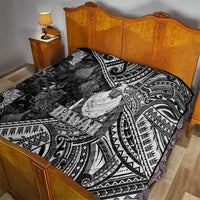 Hawaii King Kamehameha Quilt With Hawaiian Ipu Motifs Black Version LT05 - Polynesian Pride