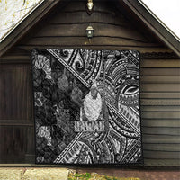 Hawaii King Kamehameha Quilt With Hawaiian Ipu Motifs Black Version LT05 - Polynesian Pride