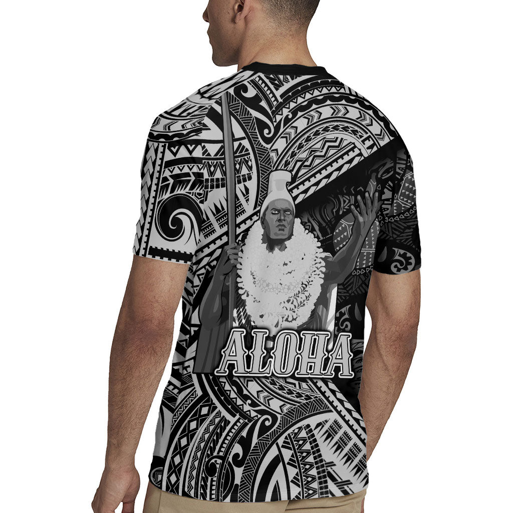 Hawaii King Kamehameha Rugby Jersey With Hawaiian Ipu Motifs Black Version