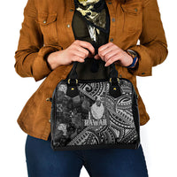 Hawaii King Kamehameha Shoulder Handbag With Hawaiian Ipu Motifs Black Version LT05 - Polynesian Pride