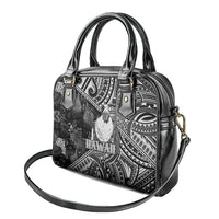 Hawaii King Kamehameha Shoulder Handbag With Hawaiian Ipu Motifs Black Version LT05 - Polynesian Pride