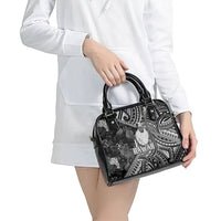 Hawaii King Kamehameha Shoulder Handbag With Hawaiian Ipu Motifs Black Version LT05 - Polynesian Pride