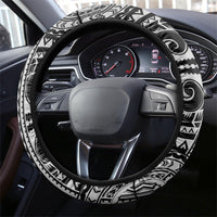 Hawaii King Kamehameha Steering Wheel Cover With Hawaiian Ipu Motifs Black Version