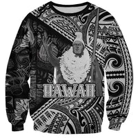 Hawaii King Kamehameha Sweatshirt With Hawaiian Ipu Motifs Black Version LT05 Unisex Black - Polynesian Pride