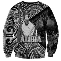 Hawaii King Kamehameha Sweatshirt With Hawaiian Ipu Motifs Black Version LT05 - Polynesian Pride