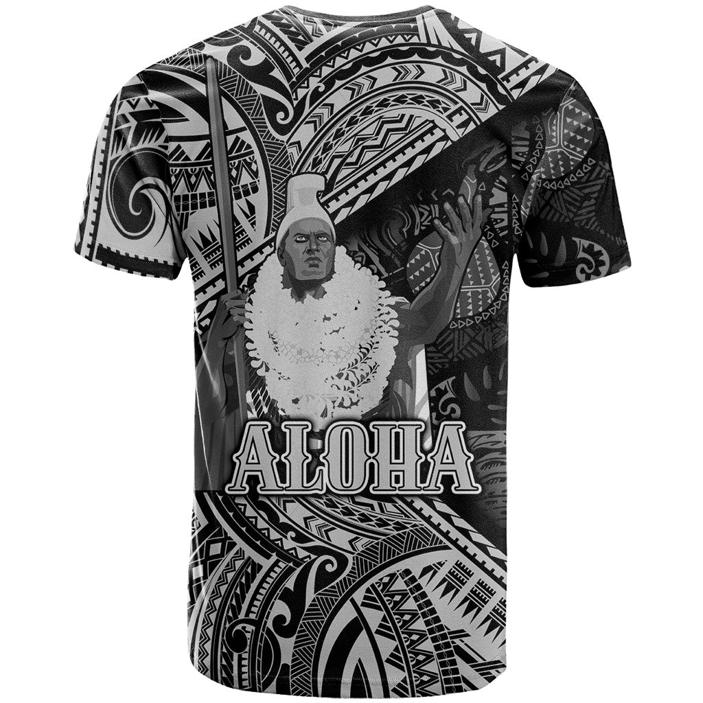 Hawaii King Kamehameha T Shirt With Hawaiian Ipu Motifs Black Version LT05 - Polynesian Pride