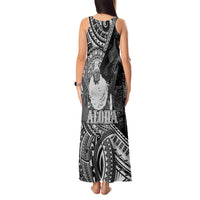 Hawaii King Kamehameha Tank Maxi Dress With Hawaiian Ipu Motifs Black Version