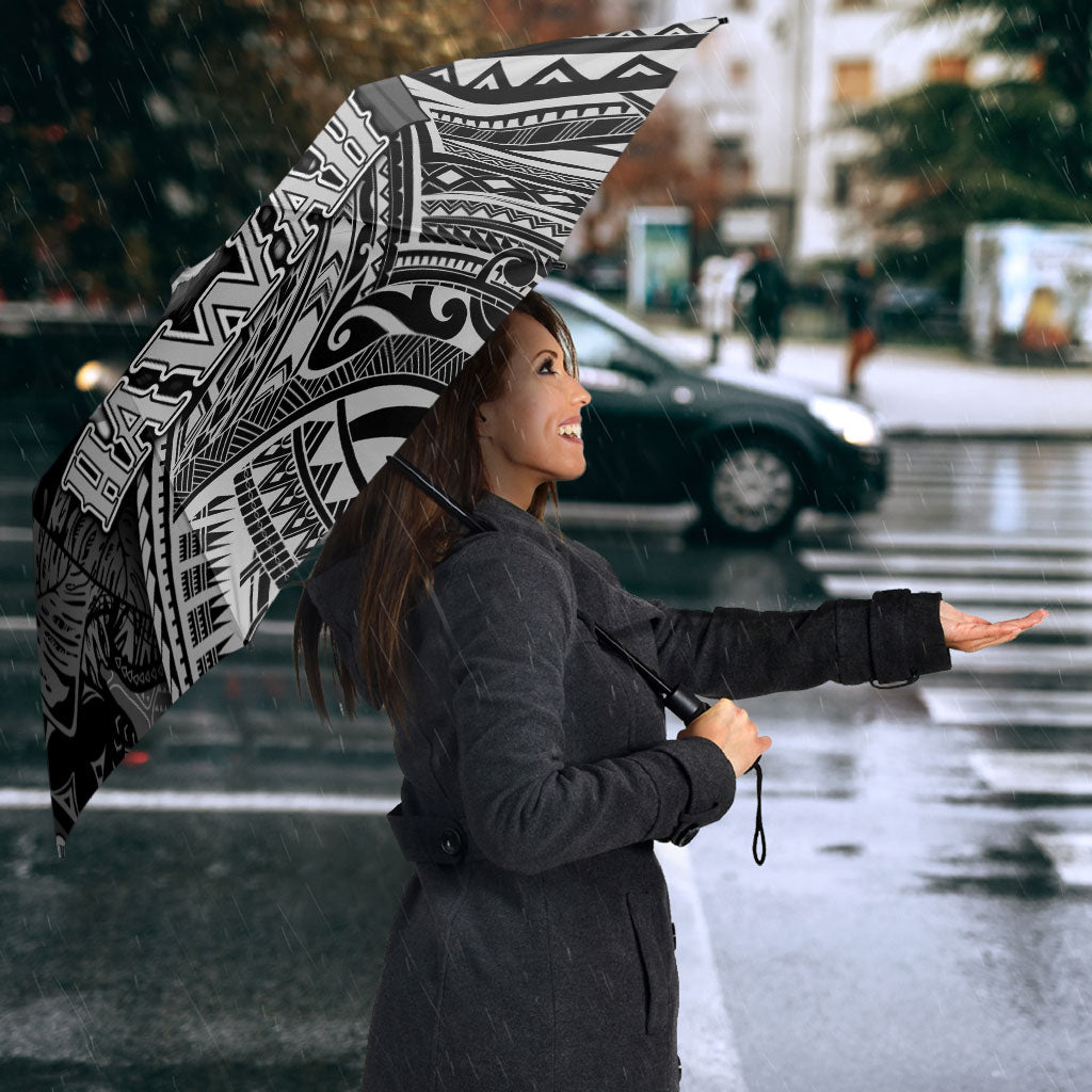 Hawaii King Kamehameha Umbrella With Hawaiian Ipu Motifs Black Version
