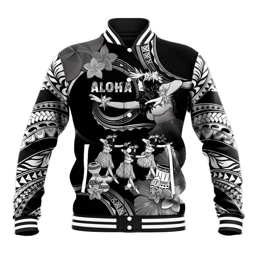 Hawaii Beautiful Hula Dancers Baseball Jacket With Ipu Keke And Pahu Drum