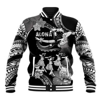 Hawaii Beautiful Hula Dancers Baseball Jacket With Ipu Keke And Pahu Drum