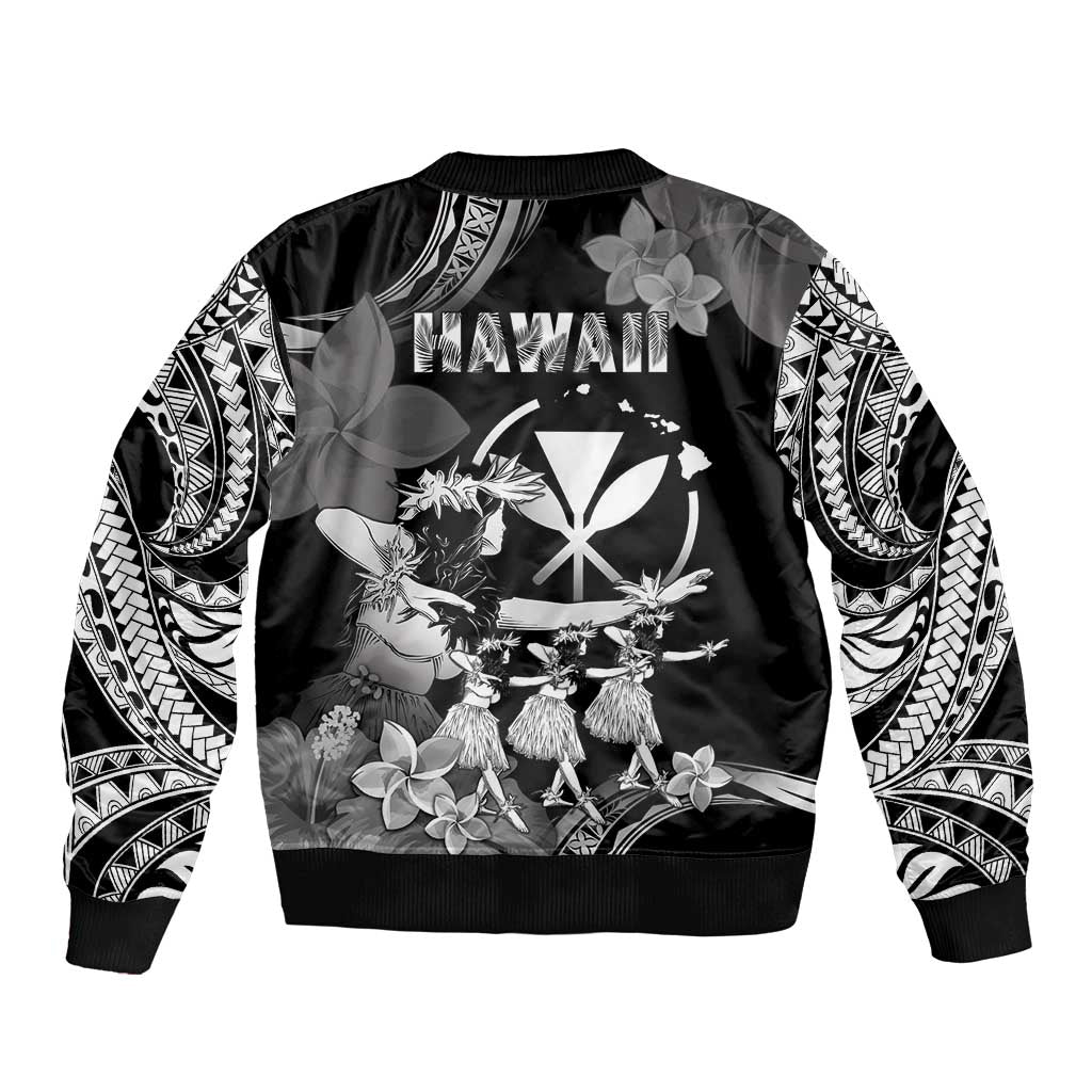 Hawaii Beautiful Hula Dancers Bomber Jacket With Ipu Keke And Pahu Drum