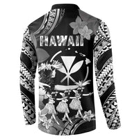 Hawaii Beautiful Hula Dancers Button Sweatshirt With Ipu Keke And Pahu Drum