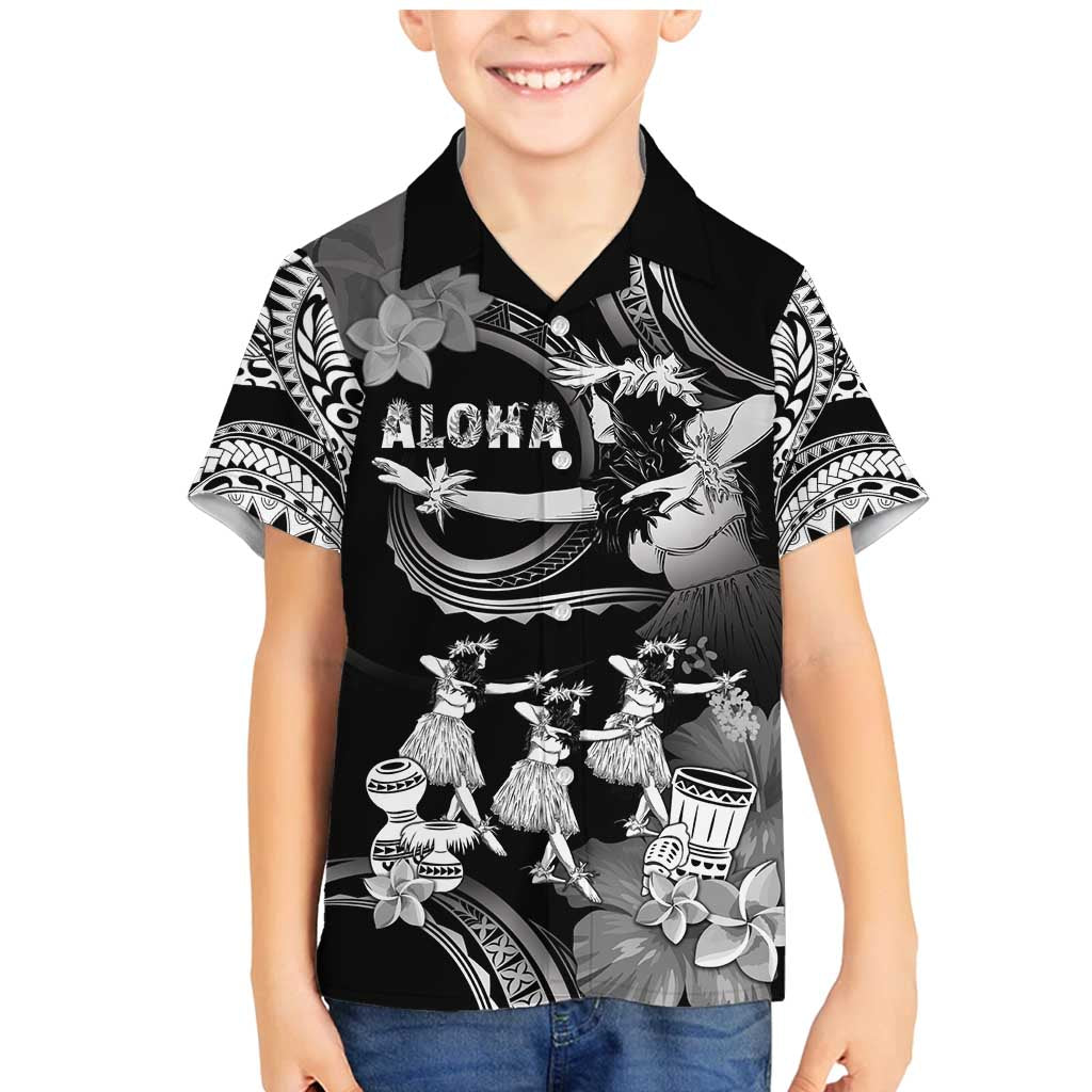 Hawaii Beautiful Hula Dancers Family Matching Mermaid Dress and Hawaiian Shirt With Ipu Keke And Pahu Drum LT05 Son's Shirt Black - Polynesian Pride