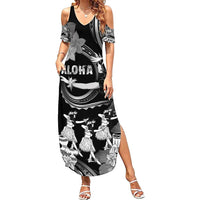 Hawaii Beautiful Hula Dancers Family Matching Summer Maxi Dress and Hawaiian Shirt With Ipu Keke And Pahu Drum