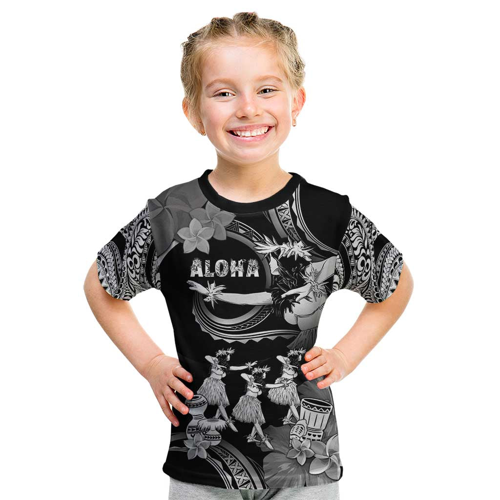 Hawaii Beautiful Hula Dancers Kid T Shirt With Ipu Keke And Pahu Drum LT05 Black - Polynesian Pride