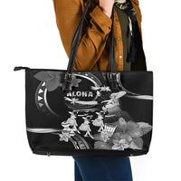 Hawaii Beautiful Hula Dancers Leather Tote Bag With Ipu Keke And Pahu Drum LT05 - Polynesian Pride