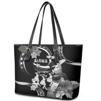 Hawaii Beautiful Hula Dancers Leather Tote Bag With Ipu Keke And Pahu Drum LT05 - Polynesian Pride