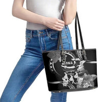 Hawaii Beautiful Hula Dancers Leather Tote Bag With Ipu Keke And Pahu Drum LT05 - Polynesian Pride