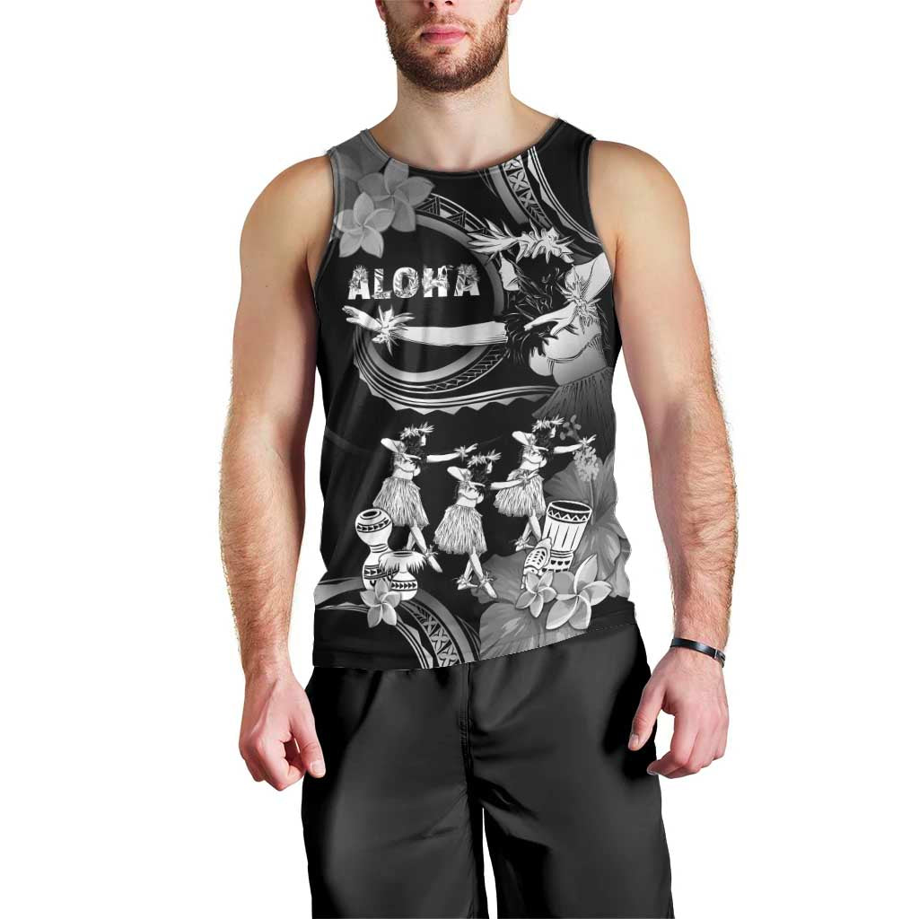 Hawaii Beautiful Hula Dancers Men Tank Top With Ipu Keke And Pahu Drum
