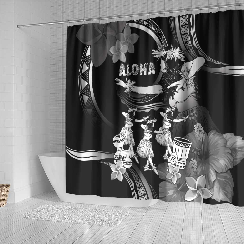Hawaii Beautiful Hula Dancers Shower Curtain With Ipu Keke And Pahu Drum LT05 - Polynesian Pride
